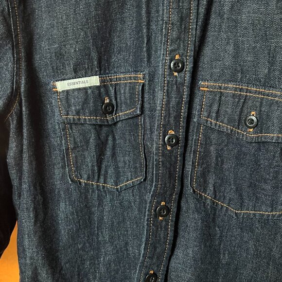 Non-stretch Raw/Selvedge Denim Button Up Shirt - Picture 3 of 9